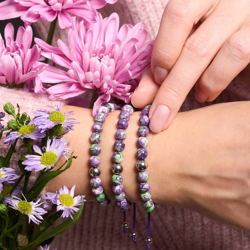 Bracelet Macramé Porcelaine Picasso | Raisin